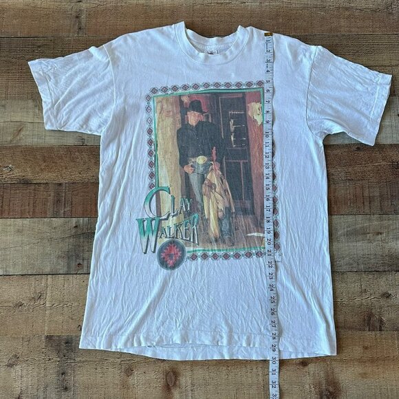 Clay Walker vintage fruit of the loom single stitch mens short sleeve t-shirt -L - Picture 4 of 10
